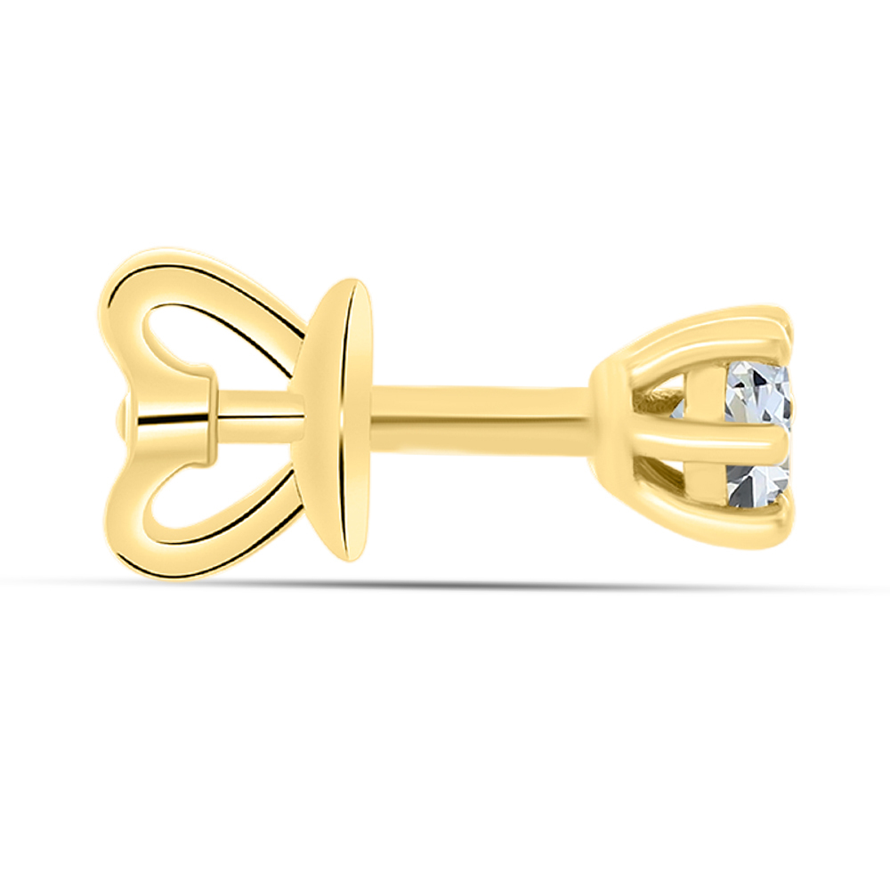 BUY 14K GOLD WITH AFRICAN WHITE TOPAZ GEMSTONE EARRING